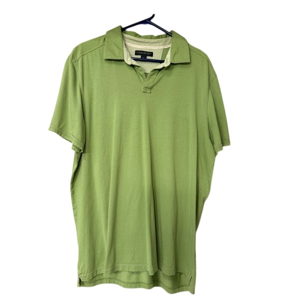 Banana Republic Fitted Pima Cotton Polo Shirt Men's XL Green Short Sleeve